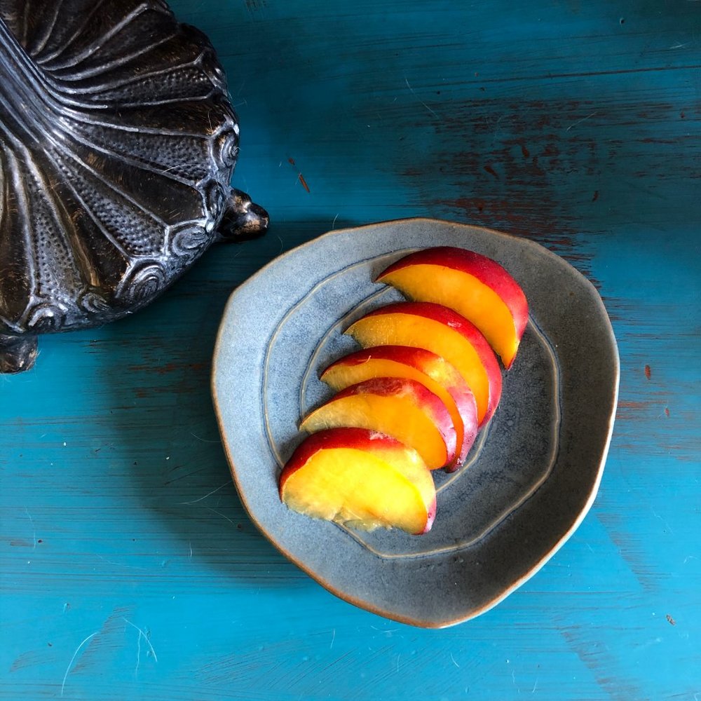 Handmade Blue Ceramic Dessert Plate 6.25" - Picture 2 of 5